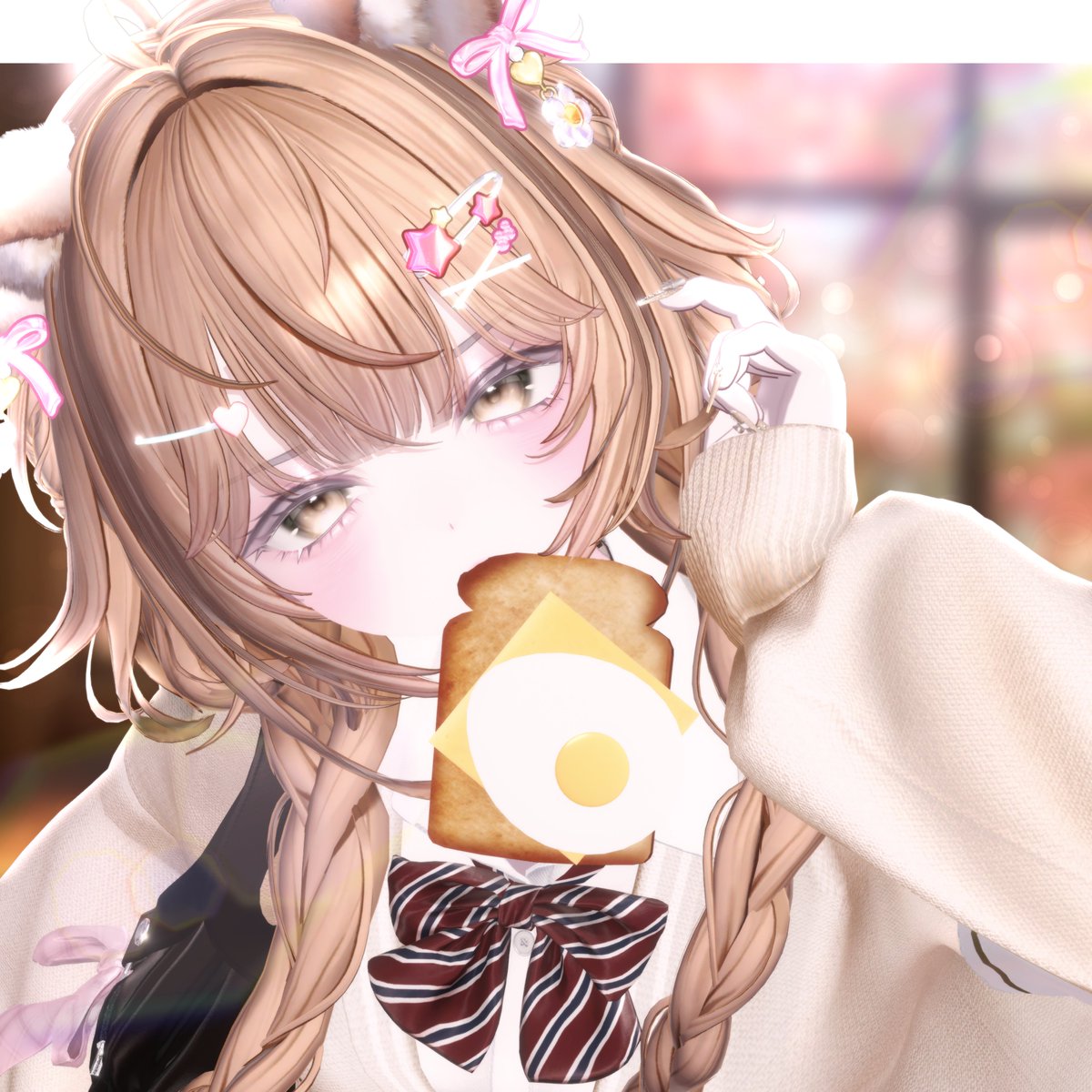 vrcuni_'s tweet photo. #4ngel_cat 様新作🍞MoguMogu Dream🍳
ミルティナでサムネイルモデルさせていただきました.ᐟ.ᐟ

食パンに目玉焼き、いちごジャム、マシュマロなどかわいいアセットが7/13まで無料です💛
また引用元でRP企画してるのでぜひチェックしてください🍭
#milltina3D #VRChat https://t.co/ljO6XiiuCD