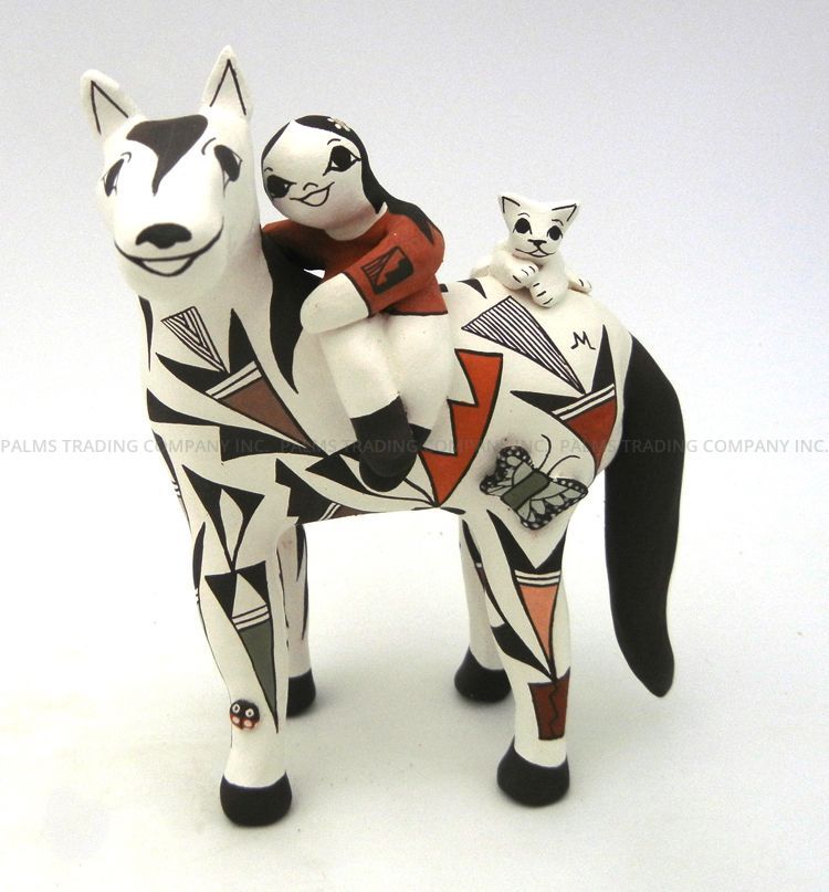 palmstrading's tweet photo. A little girl and cat rest atop the back of an adorable, smiling horse in this gorgeous figurine by #Acoma potter Judy Lewis. Judy's pieces always include the most unexpected and lovely details (like the butterfly and lady bug along the horse's legs).
https://t.co/yKVPq2DL1y https://t.co/wae22h7xgu