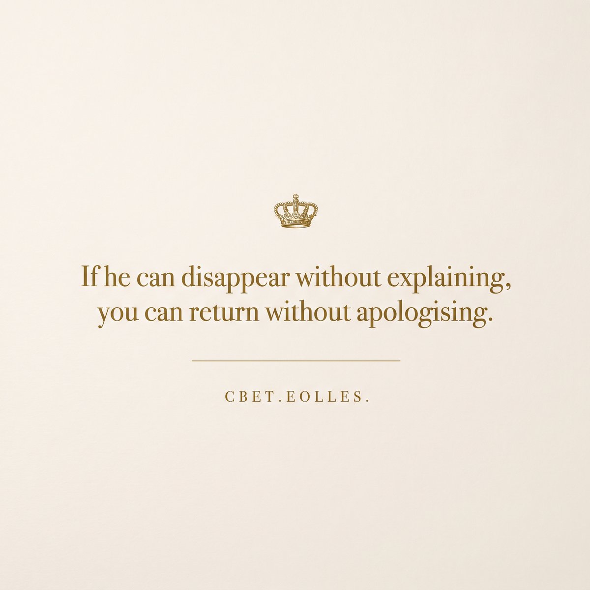 lightofeolles's tweet photo. If he can disappear without explaining, you can return without apologising.

The contract was never one sided.

. CBET, Eolles

#CBET #Eolles #SelfWorth https://t.co/9Jh6YY6ctt