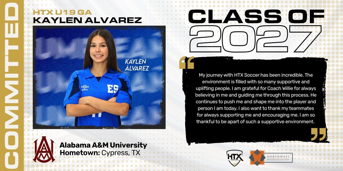 HTXSoccer's tweet photo. 🚨 College Commitment 🚨

👦 Kaylen Alvarez (@2k9soccer)
🚀 HTX U19 GA
🏫 Alabama A&amp;M University (@aamuwsoccer)
🎓 Class of 2027

Congratulations on your commitment, Kaylen! ⚽🚀

#htxsoccer #htxcollegecenter @sports_recruits https://t.co/TBZRcwMY3T