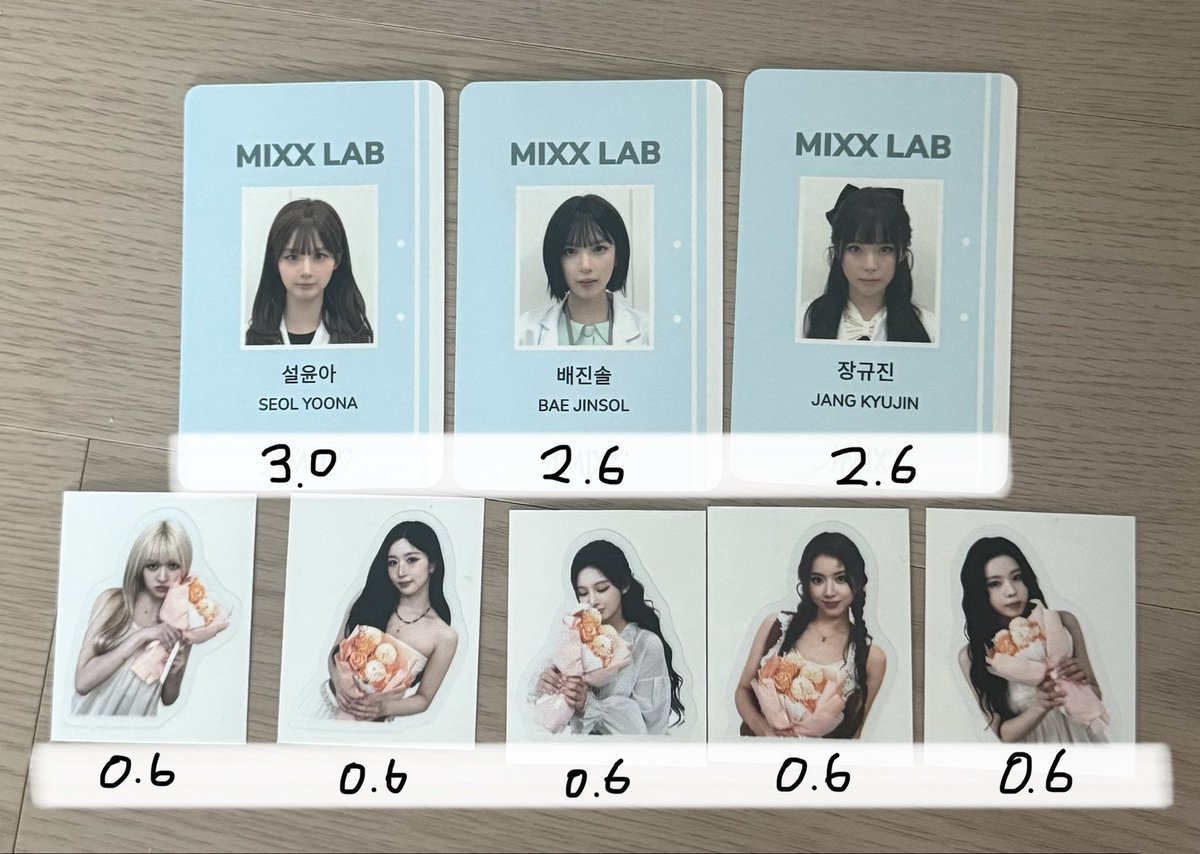 1ikepizza's tweet photo. 엔믹스 NMIXX 5TH EP Heavy Serenade 애플뮤직 앺뮤 메이크스타 멬스 makestar 대면 

✅ 믹스랩 ID card 띠부띠부씰
⭕️ All 8.0

릴리 해원 설윤 배이 지우 규진 포카 포토카드 미공포 LILY HAEWON SULLYOON BAE JIWOO KYUJIN sell wts 포카 양도 https://t.co/mEH2Wo1k9R