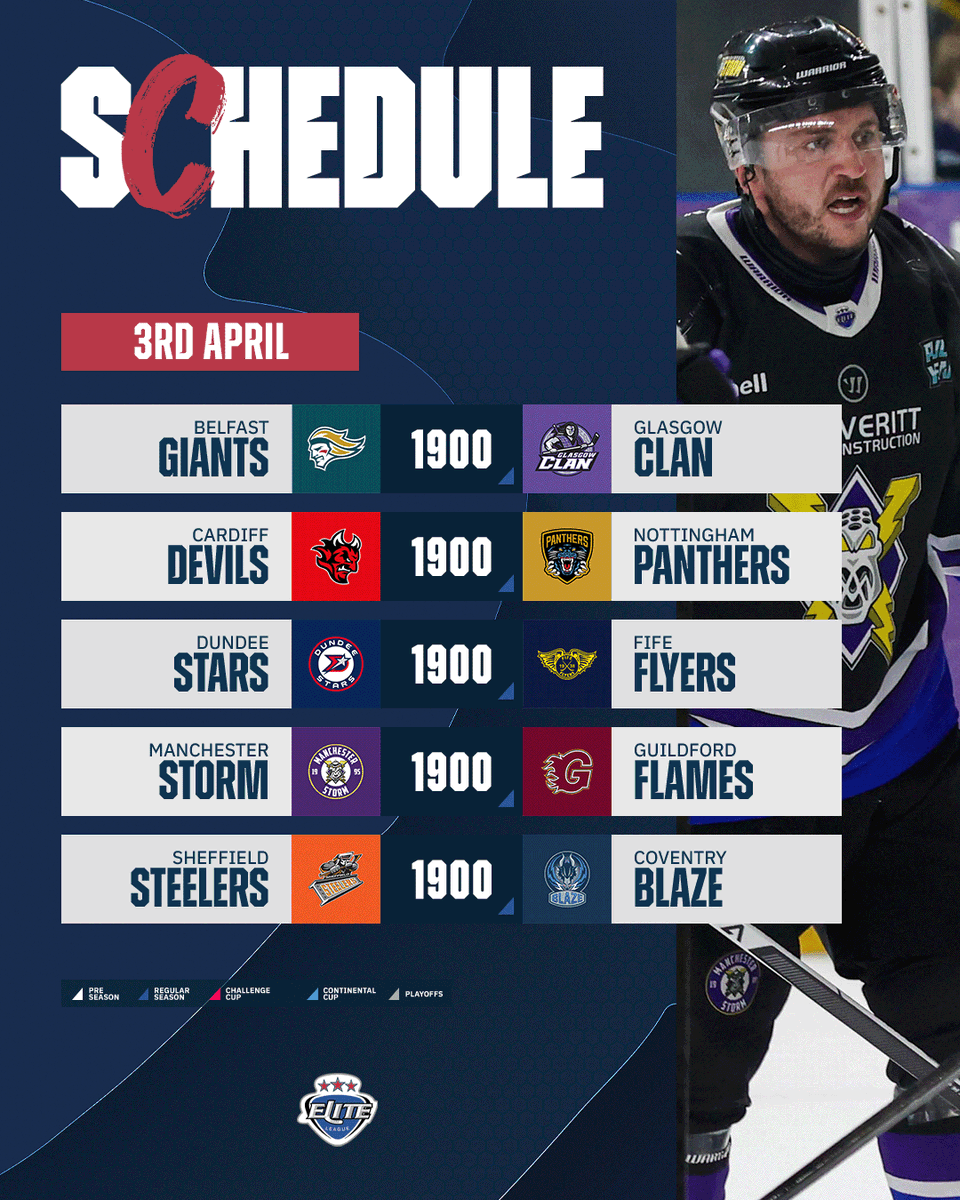officialEIHL's tweet photo. How we’re finishing 🏁 | #EIHL

The final games of the season are set 🏒

Title race. Playoff places. Final weekend drama.

Bring it on 👀 https://t.co/FHkcLFjVLr