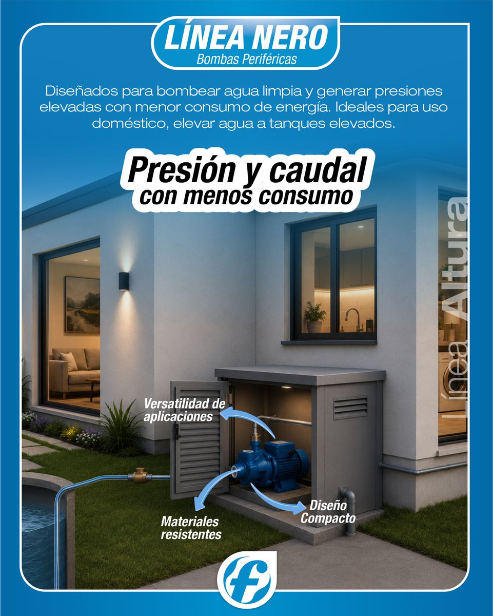 bombasfluvial's tweet photo. 💧 Cuando necesitás elevar agua, la Línea Nero está a la altura!

Diseñadas para quienes buscan una solución confiable, eficiente y con la mejor relación costo-beneficio para el llenado de tanques.
💙 Tecnología, respaldo y confianza para que el agua llegue donde la necesitás! https://t.co/sTiW4O0Y1Q