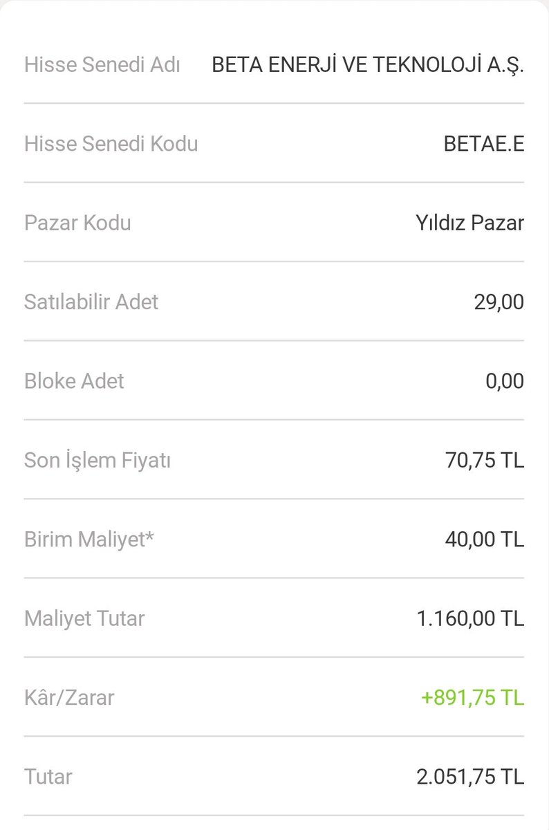 arz_bilgi's tweet photo. ✅Beta Enerji #betae arzında aldığım lotlar bugün itibariyle 891 TL kâr bıraktı.6 gün üst üste tavan yapan hisse, bugünde tavan fiyattan seansı kapattı ama karanlık odada yapılan satışlar nedeniyle tavanda lot kalmadı.

✍🏻Peki bundan sonra ne olacak. Normalde bu tarz yorumları TG Grubumuzdan yaparım ama bu sefer burdan yazayım. TG grubunda, işleme başlamadan cuma gününe kadar tavan bekliyorum diye yazdım. Grupta olan dostlarım bilirler.Ben yıllardır arzları takip eden ve genelde tüm arzlara katılan biriyim. Şu an içinde bulunduğumuz zaman kadar içi boş, kopyala-yapıştır, niteliksiz paylaşımların olduğu başka bir dönem görmedim. Herkes, halka arz paylaşıp,yorum yapıyor fakat çoğu kimse konu hakkında bilgi sahibi değil ve sırf etkileşim olsun diye ailesine küfür ettirmeyi bi bok sanıyor. İşini gerçekten kaliteli yapan insanlar istisna bunu da belirteyim.

✍🏻 Daha 3 tavan yapmış hisse için risk başladı diye yorum yapan yüksek takipçili hesaplar var!!! Tavan serisi bitmeyince bak  ben demiştim diyen çakma üstadlar var!!! 

✍🏻Bir hissenin kaç tavan yapacağı sadece tavandaki lot sayısı ile tahmin edilme, çünkü 2 dk içinde emirler geri çekilir ve hisse devre keser ki defalarca yaşamıştır arzları takip edenler..

✍🏻Tavan serisi yorumu bu için şunları göz önünde bulundurarak, değerlendirme yapılması gerekir;
📍1. El değiştirme oranı
📍2. Tavandaki lot miktarı, yani alıcı tarafının ilgisi 
📍3.Halka arz büyüklüğü 
📍4. Arz şirketinin bulunduğu sektör
📍5. Arz geliri kullanım yerleri vb.vb.vb. başlıca parametreler tavan serisi süresini belirler. Yoksa tavanda 50 milyon lot var yarında tavan olur diye herkes yazar!!!!

✍🏻Sizlerden ricam bu kadar bilgi kirliliğinin olduğu bu sosyal medya ortamında, yazılan her şeye inanıp hareket etmeyin buna bende dahil!!!

✍🏻Biraz önce Beta Enerji ile ilgili yorumları okudum, şaka gibiler!!! Yarın tavan bozacak demiş, biri ben tepeden sattım demiş, biri zaten dün yazmıştım yazmış!!! Ne kadar çok şey bilmiyormuşsunuz!!! Gelinde bir gün canlı yayın yapın,dinleyelim hatta bizi de davet edin tartışalım mesela!! Neyse çok doluyum. Bu kadar yeter.

✍🏻Beta enerji #betae uzun vade için bulunmaz bir şirket benim nazarımda, kısa vadeciler, kâr alıp çıkmak isteyenler, öğrenciler sakın panik ile hareket etmeyin. Size mutlaka ama mutlaka satış için fırsat verecektir...

✍🏻Ekleme yapmak isteyenler tahta otursun derim. Çok uzun zaman tutacağım diyenler varsa ilk fırsatta ekleme yapılabilir bence..

✍🏻Yarın tahtada yoğun hacim bekliyorum ve pozitif taraftayım. Biraz uzun oldu kusura bakmayın lütfen 🙏 

Herkese okuduğu için teşekkürler