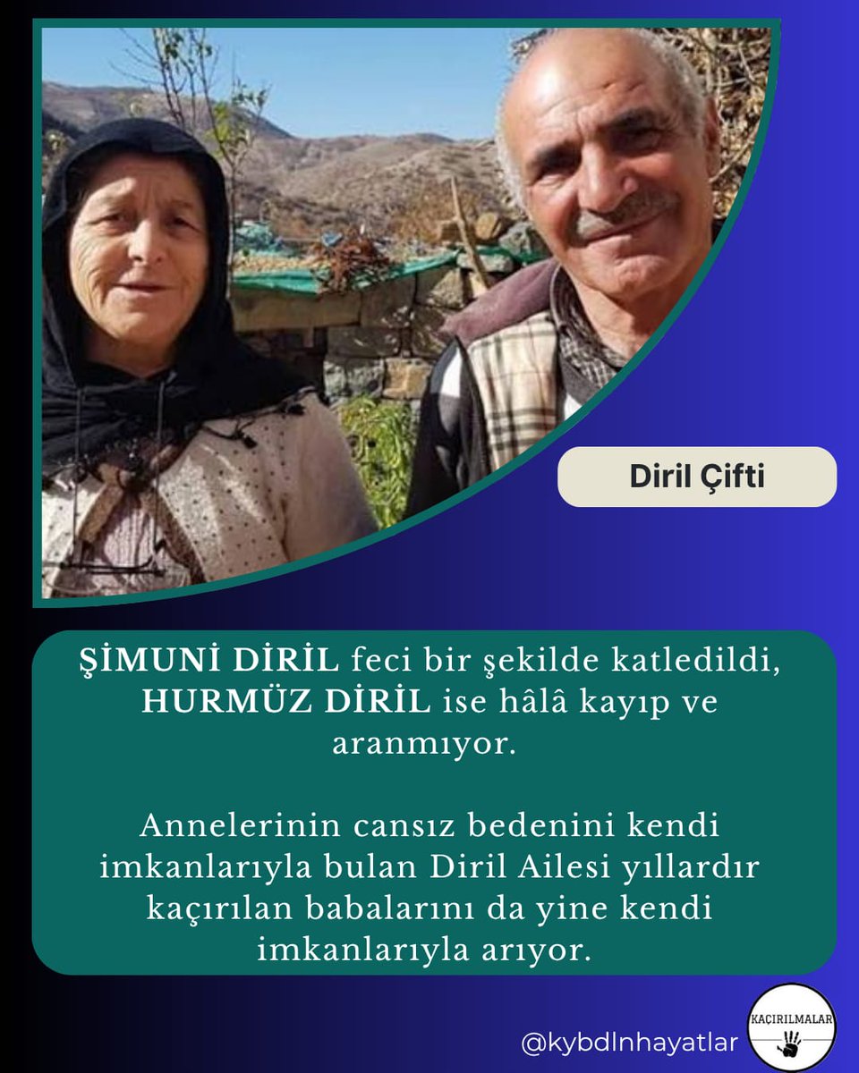 5519Neda79259's tweet photo. Yusuf Bilge Tunç yıllardır kayıp, güzergahtaki kameralar bile incelenmedi. Şimuni Diril katledildi, eşi Hurmüz Diril ise hâlâ kayıp ve aranmıyor. Aileler büyük bir belirsizlik içinde, kendi imkanlarıyla yakınlarını arıyor. Bu sessizlik artık son bulsun! 🕊️🖤
Türkiye Cezaevleri https://t.co/BbL98UPcHN
