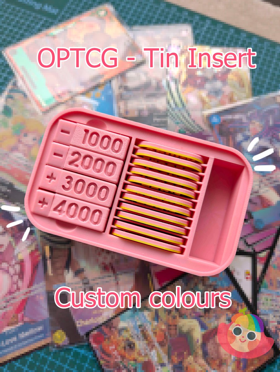 Pantkarin's tweet photo. I've been making One Piece TCG tin-inserts for fun on etsy! thought i'd share it here too seeing as i haven't advertised it! they have been fun to use at locals #optcg https://t.co/WJXp4Wy7Eu https://t.co/TUXZyIqAKr