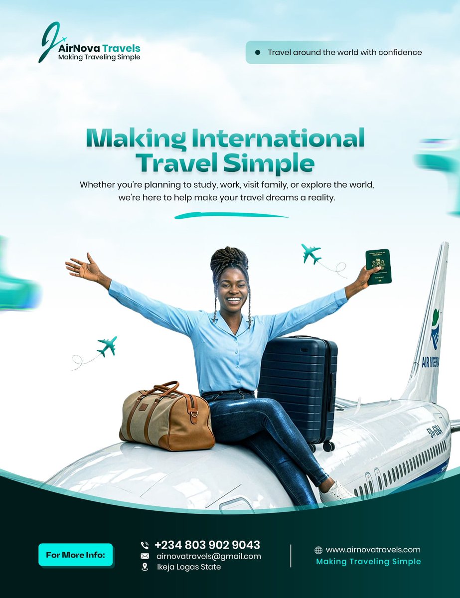 danielgraphics1's tweet photo. AirNova Travels
Your journey begins with the right choice

Send a 📩 DM for your brand design

#danielgraphics #flyer #airnovatravels #branding #socialmediaflyer https://t.co/NBres8k2yU