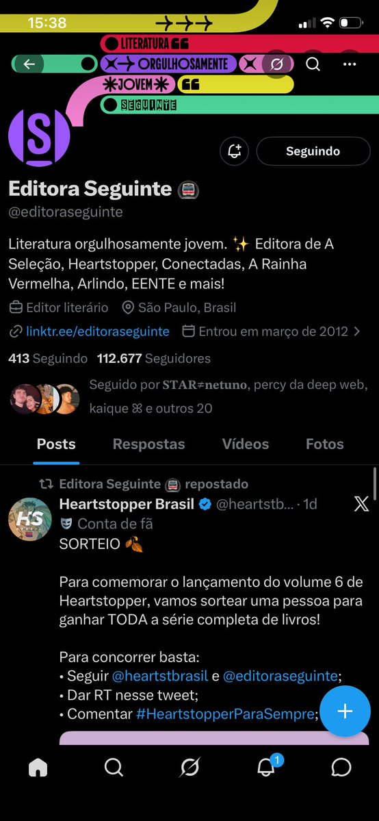 nichuleh_'s tweet photo. @heartstbrasil @editoraseguinte Acompanho Heartstopper desde antes dos quadrinhos físicos existirem. Amo demais o Nick e o Charlie e ver que eles conquistaram o coração de tanta gente deixa meu coração mais quentinho ❤️
#HeartstopperParaSempre https://t.co/Q1osd3VZDK