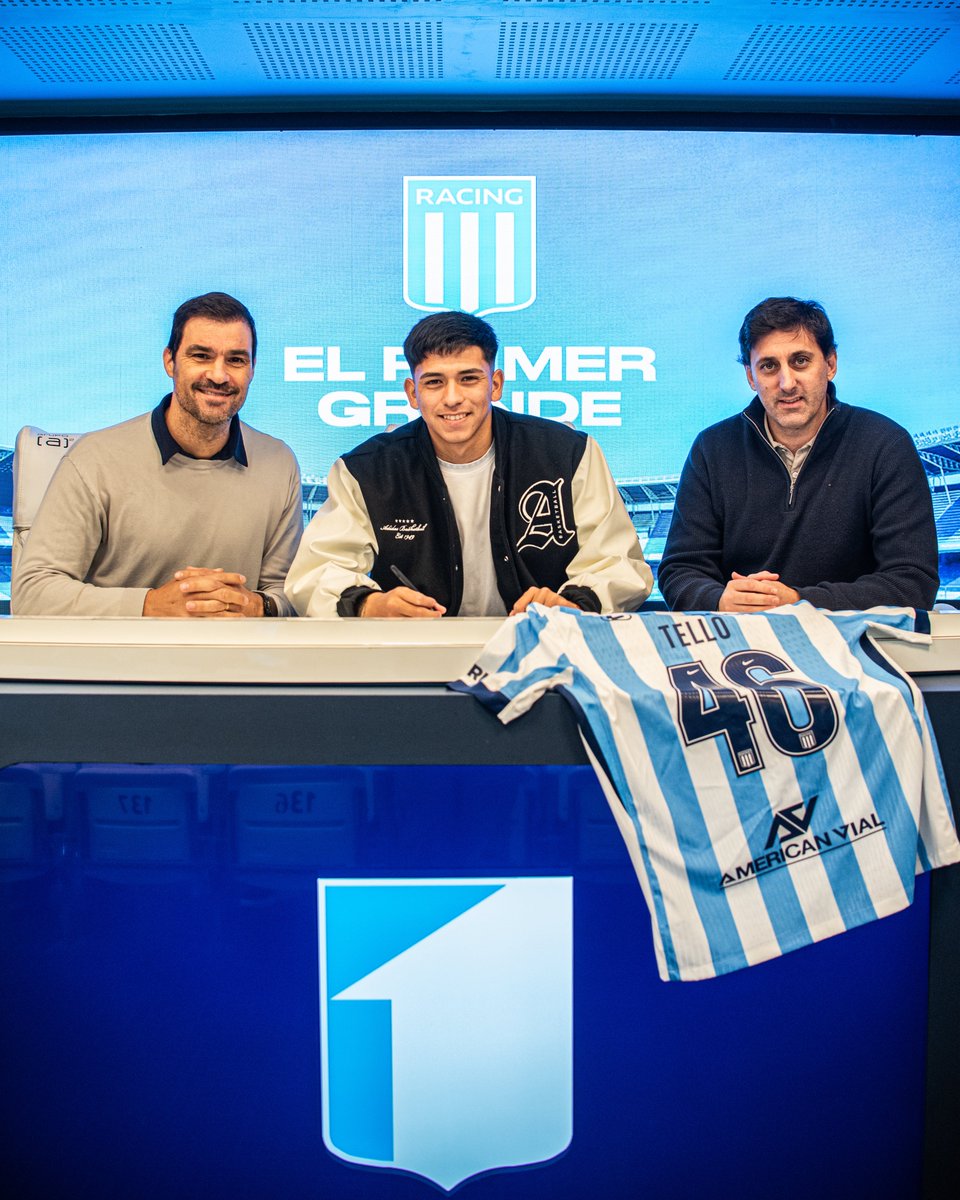 RacingClub's tweet photo. Este es el camino  ✍️

Mateo Martínez, Alejandro Tello y Tomás Pérez extendieron sus vínculos con el club: el defensor y el mediocampista renovaron hasta diciembre de 2030 y el delantero hasta diciembre de 2029. https://t.co/kGft1ZY3XL