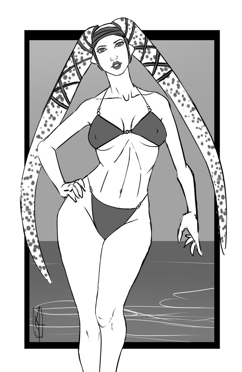 Ga_muie's tweet photo. It's summer, I'm burning. But I've managed a sketch of one of my favorite twi'lek, Aayla Secura

#starwarsfanart #starwars #twilek #starwarsaaylasecura #aaylasecura #fanart #sketch #summer https://t.co/rhbEUm9aDP