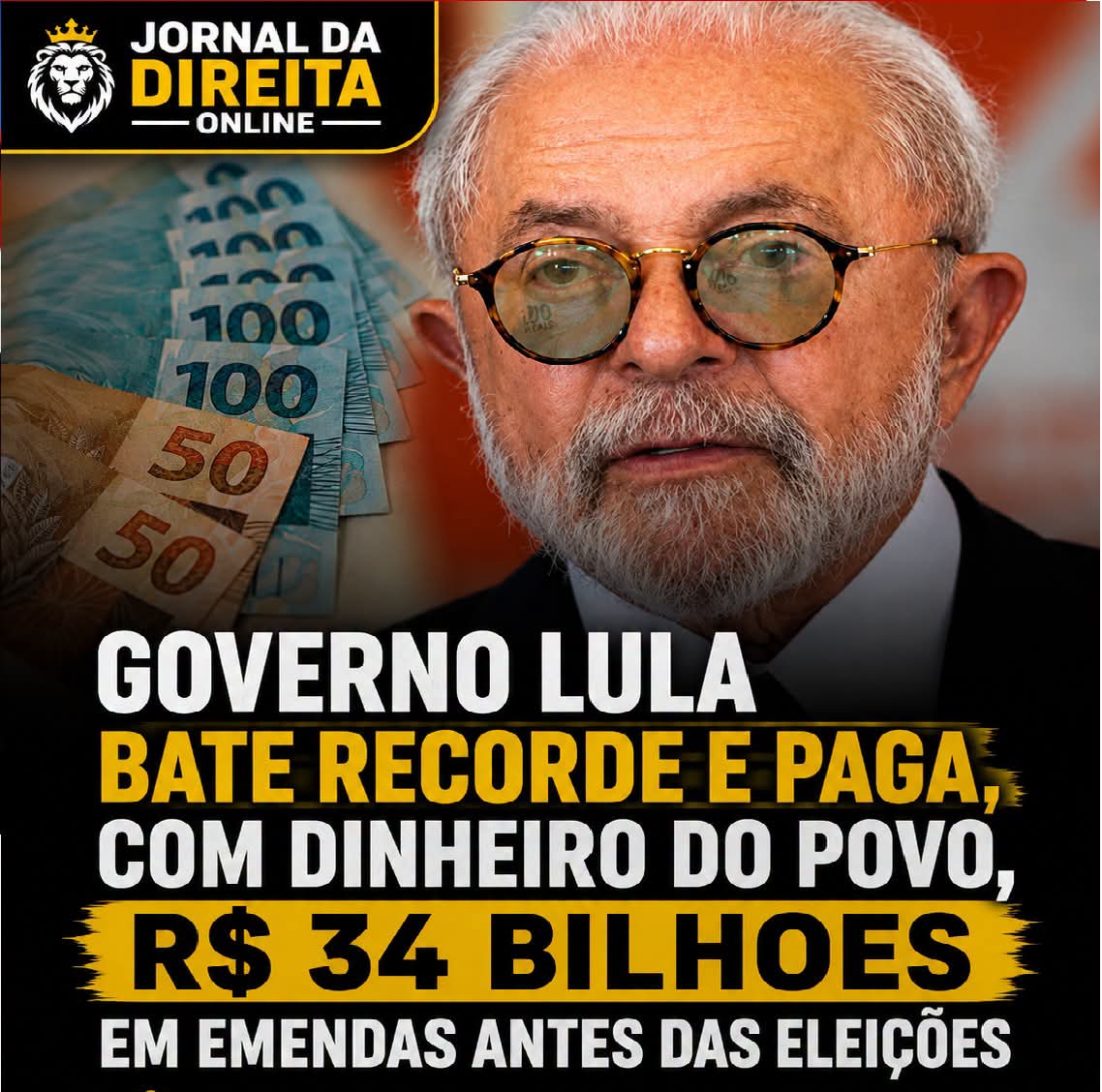 JornalBrasilOn2's tweet photo. O governo de Luiz Inácio Lula da Silva liberou R$ 33,89 bilhões em emendas parlamentares até o dia 4 de julho, estabelecendo o maior volume de pagamentos já registrado antes de uma eleição. Os dados são do sistema Siga Brasil, do Senado Federal, e mostram que o valor supera o total liberado no mesmo período de anos eleitorais anteriores.  

As emendas parlamentares são recursos do Orçamento da União destinados a obras, serviços e investimentos indicados por deputados e senadores. Esses valores são financiados pelo orçamento público, cuja principal fonte de receita é a arrecadação de impostos pagos pela população e pelas empresas.

A liberação recorde ocorreu antes do início do chamado defeso eleitoral, período em que a legislação restringe novos repasses voluntários para evitar impactos na disputa eleitoral.