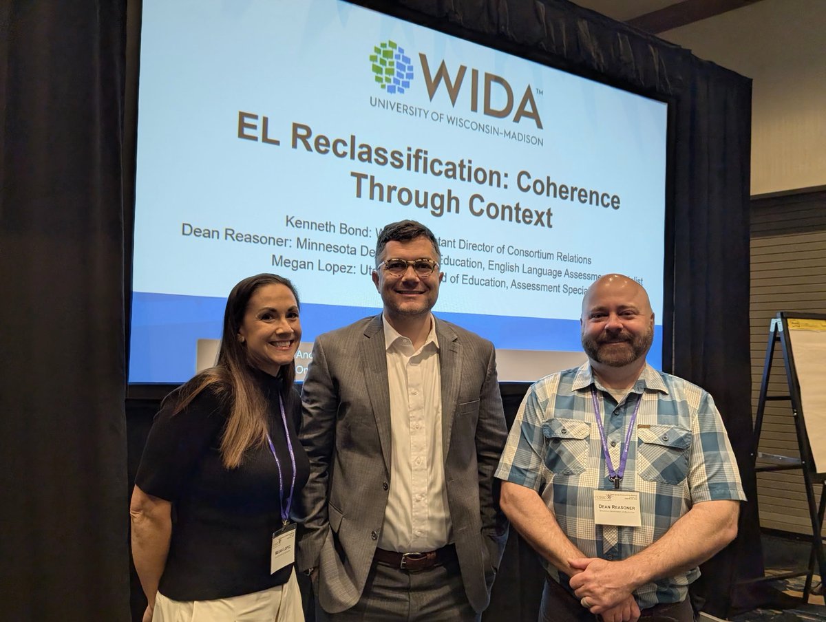 WIDA_UW's tweet photo. 📷: WIDA staffer Ken Bond recently presented alongside Megan Lopez (Utah State Board of Education) and Dean Reasoner (Minnesota Department of Education) at the Council of Chief State School Officers spring meeting! https://t.co/HQXjS6rqxl