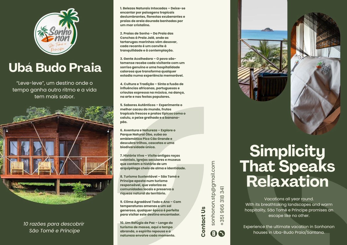 algarving's tweet photo. Vacations all year round.
🌴With its breathtaking landscapes and warm hospitality, São Tomé e Príncipe promises an escape like no other.
📌 Experience the ultimate vacation in Sonhonon houses in Uba-Budo Praia/Santana.
📩 sonhonon.stp@gmail.com https://t.co/Zoo6cjzaUP