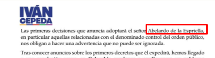 perezpaez's tweet photo. @IvanCepedaCast O sea que si reconoces que es el presidente electo, felicitaciones títere, el primer paso siempre es aceptarlo, https://t.co/VUBOjOBPhw