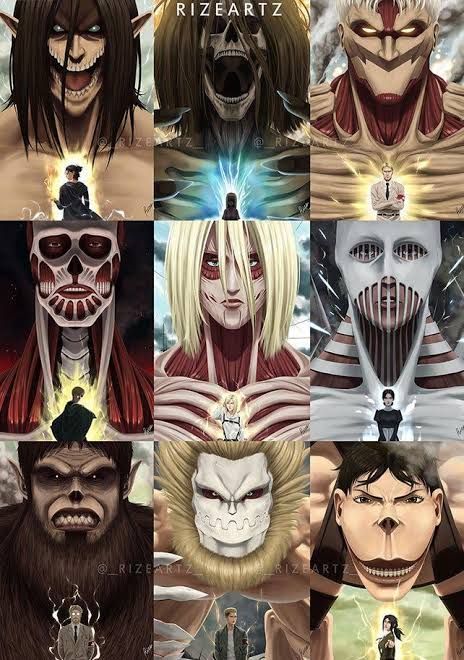 Adnan1660's tweet photo. *"Nine Titans, nine wills, one war for freedom."*  
#AOT #AttackOnTitan #NineTitans https://t.co/cEjODVm9h7