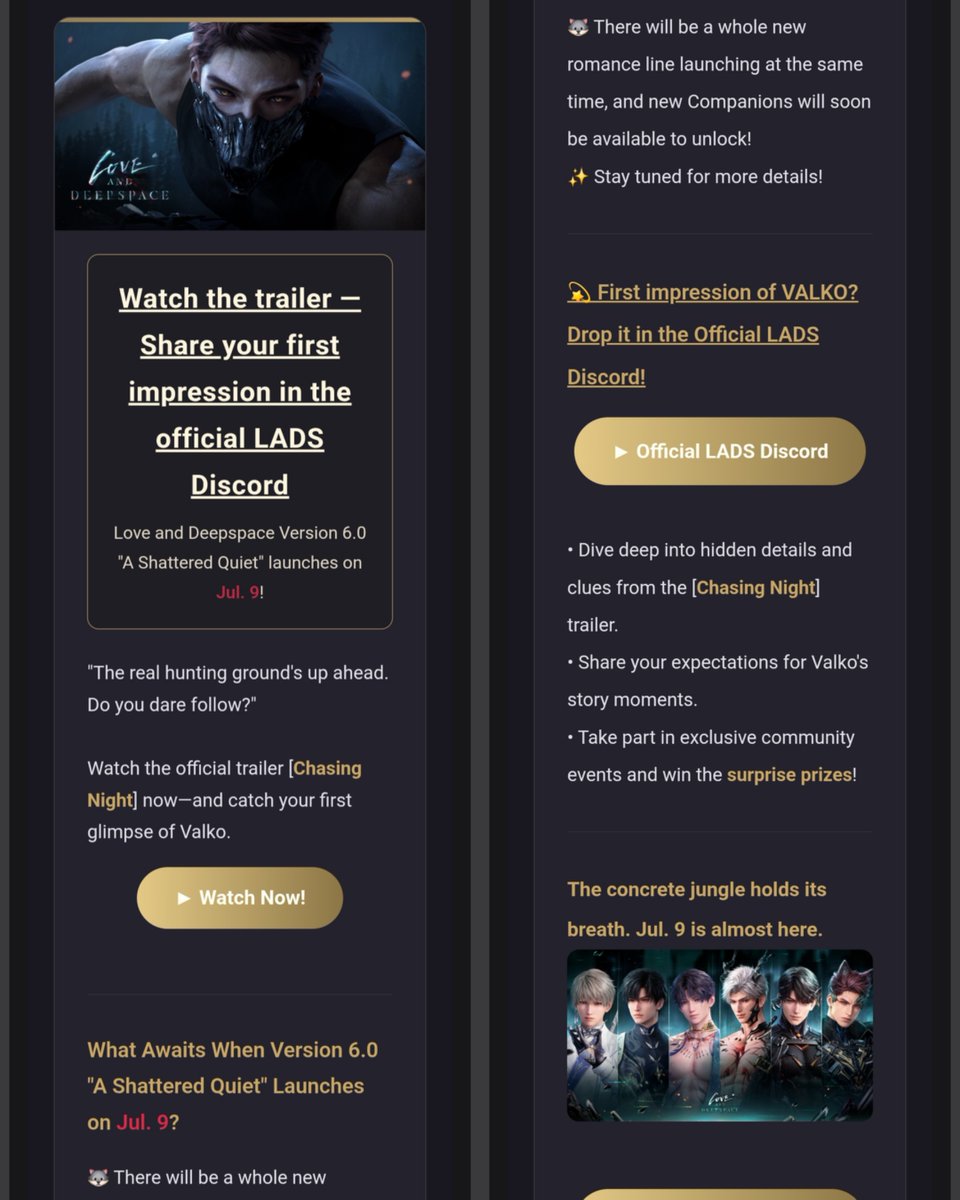 copiumoon's tweet photo. @Love_Deepspace 

This is unacceptable to delete an entire character, not acknowledge or update your customers. No communication for 8 days, you're running ads on multiple platforms. This is false advertisement. 

#ReleaseValko
#BringBackValko https://t.co/ygZiTOU2Fo