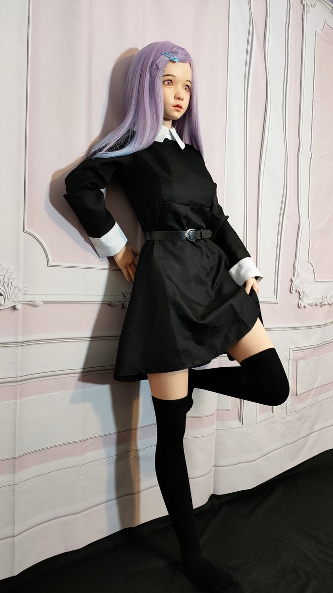 Daimon_Ferengi's tweet photo. ✨New outfit reveal! Loving this classic black dress with crisp white collar and cuffs.
The perfect mix of elegant and playful.
The soft lavender hair with that cute cherry hair clip just ties it all together so beautifully.💜 
Which pose is your favorite? 1, 2, 3 or 4? 👀 https://t.co/7lDxARewC4