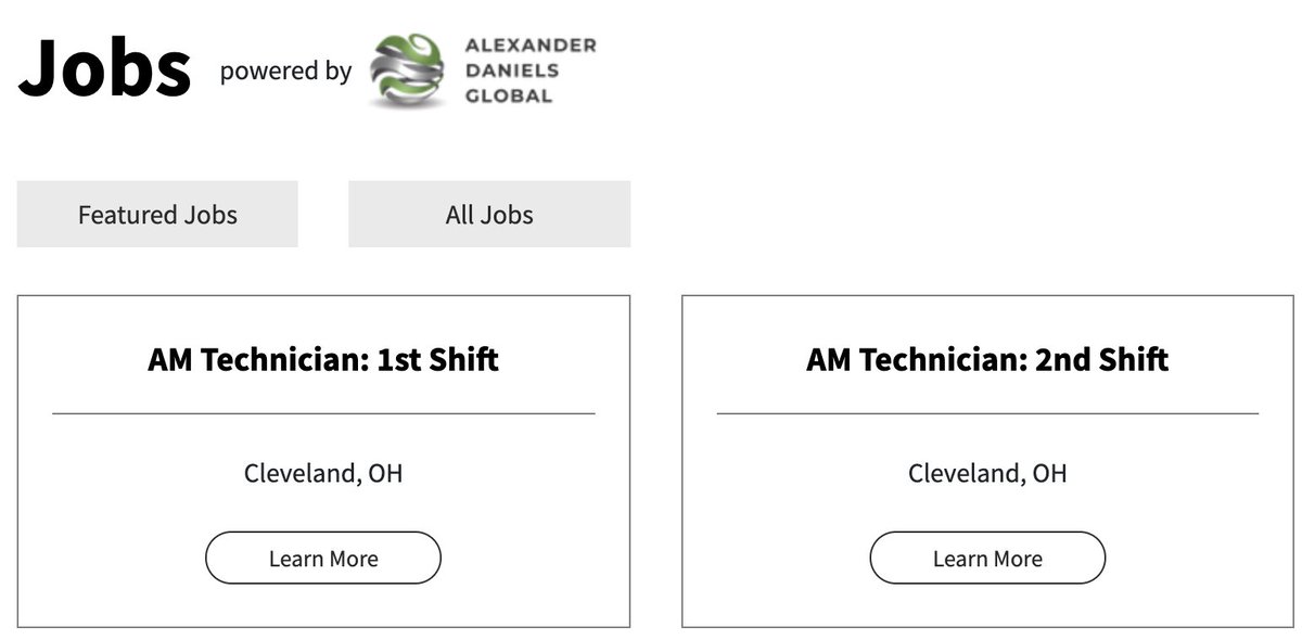 3DPrintBoard's tweet photo. Are you looking for employment in the #3Dprinting industry? Check out the Jobs page on our website! Powered by @AD_GlobalTalent, the page lists a variety of open positions, including rotating Featured Jobs, like a first shift AM Technician in Cleveland.
https://t.co/bmPTsGf4Jm https://t.co/2sRRIZj0QB