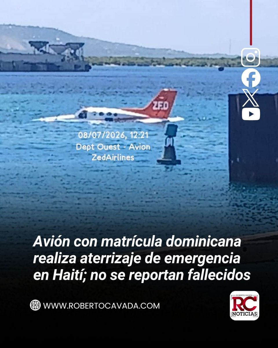 rcavada's tweet photo. Avión con matrícula dominicana realiza aterrizaje de emergencia en Haití; no se reportan fallecidos

https://t.co/J1VXoh9Env https://t.co/RGF4KvwPix