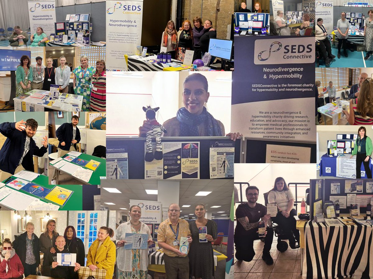 SEDSConnective's tweet photo. Some of the amazing SEDSConnective stands we've hosted, covering topics such as Autism, ADHD, Musculoskeletal events, therapies and interventions in physical health, sleep, diet, education and peer to peer support.

These events are incredibly rewarding, but they can also be exhausting! We couldn't do it without the dedication of our amazing volunteers and the support of our community. 

A huge thank you to every one of our incredible volunteers! 💛

https://t.co/nLdeZdzOiY
#Neurodivergence #Hypermobility
