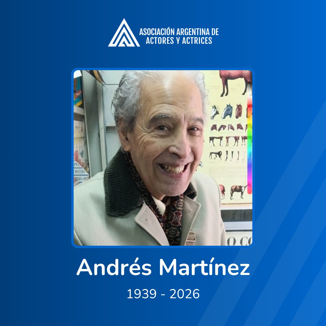 actoresprensa's tweet photo. Despedimos a nuestro afiliado, el actor Andrés Martínez, quien desarrolló su labor interpretativa en teatro, cine y televisión. Acompañamos con nuestras condolencias a sus familiares y amistades en este doloroso momento.
https://t.co/mlsSF78AaA https://t.co/vrhg2Am4R2