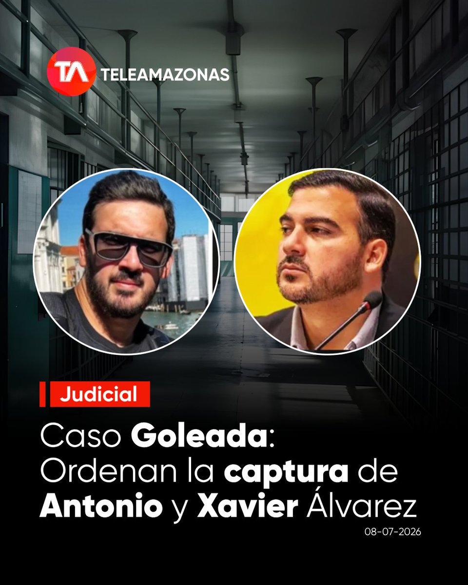 teleamazonasec's tweet photo. 🚨 https://t.co/wOlDtwj3kB 👉 Juez dictó orden de captura para los hermanos Antonio y Xavier Álvarez dentro del #CasoGoleada por el presunto delito de lavado de activos https://t.co/mzLB45uMQY