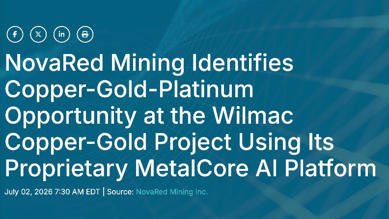 KimberlyMc47678's tweet photo. This Hudbay Minerals piece is basically a reminder that copper and gold are becoming one of the most important combinations in mining
Copper gives you exposure to electrification, grids, EVs, renewable energy, and industrial demand
Gold gives you diversification when markets get volatile
That blend matters
And when a company like Hudbay keeps focusing on copper and gold growth while staying disciplined with capital spending, it tells me the sector is not dead
It tells me the bigger players are preparing for a long cycle where supply quality matters
Now connect that to $NRED
NovaRed is not trying to be a boring copy of a producer The interesting part is the earlier-stage torque: copper-gold exploration, Wilmac, North American critical minerals, and MetalCore AI technology aimed at improving exploration targeting
Big miners validate the macro
Earlier names can give the upside torque
That’s the setup I like
Buy the dip. HODL. hold!