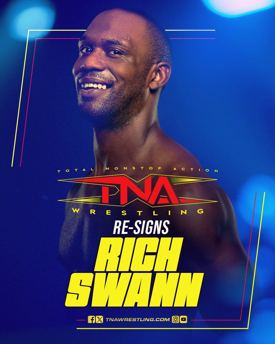WrestleMobs's tweet photo. 🚨 FOR IMMEDIATE RELEASE: Former TNA World Champion Rich Swann has re-signed with @ThisIsTNA! Swann says he believes in TNA’s future and has his sights set on competing at #TNALockdown on August 23 inside the returning steel cage. #TNAWrestling https://t.co/boAPkwpntW