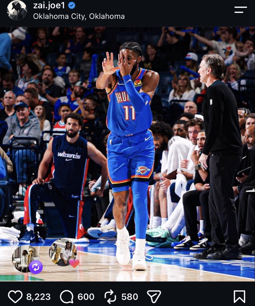 BrandonRahbar's tweet photo. Isaiah Joe on Instagram:

“To the fans! Thank you for welcoming me with open arms and showing love from day one…

We got to achieve the impossible! Wouldn’t trade the memories that we shared for anything. #thunderup” https://t.co/fxvpspupq8