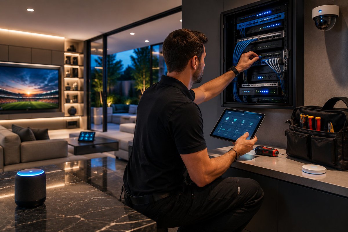 installauto's tweet photo. What keeps a smart home actually working?

Not more tech—maintenance.

• Network audits
• Firmware updates
• Security checks
• Backup testing
• UPS reviews

The difference between “sometimes works” and seamless… is ongoing support.

#SmartHome #HomeAutomation https://t.co/w5M8WKgDaX