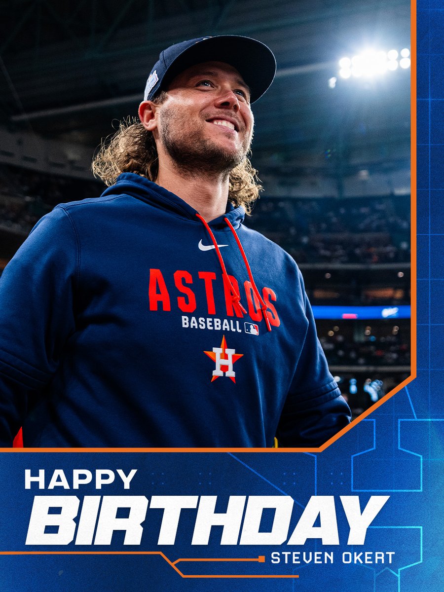 astros's tweet photo. Wishing Steven Okert a Happy Birthday! 🥳 https://t.co/flubcB7llf