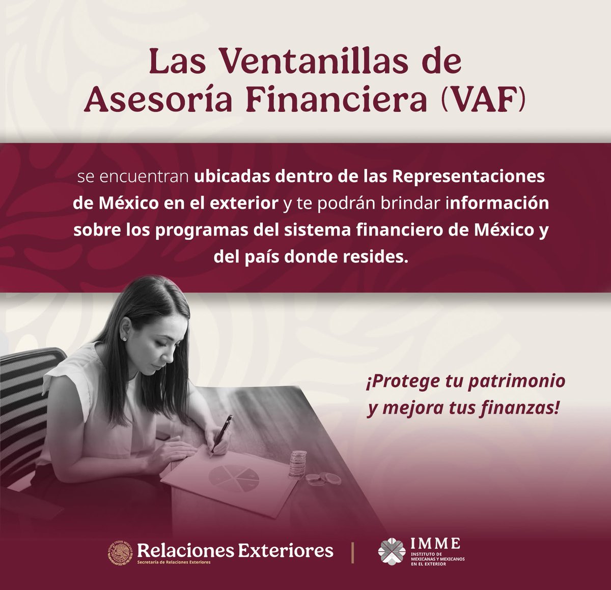IME_SRE's tweet photo. ✨ Las Ventanillas de Asesoría Financiera (VAF) te brindan orientación gratuita en materia de inclusión financiera. Te invitamos a acercarte a la VAF de tu Consulado más cercano. 🌎

#MexicanosEnElExtranjero #ComunidadMexicana https://t.co/kEsAkxiEZR