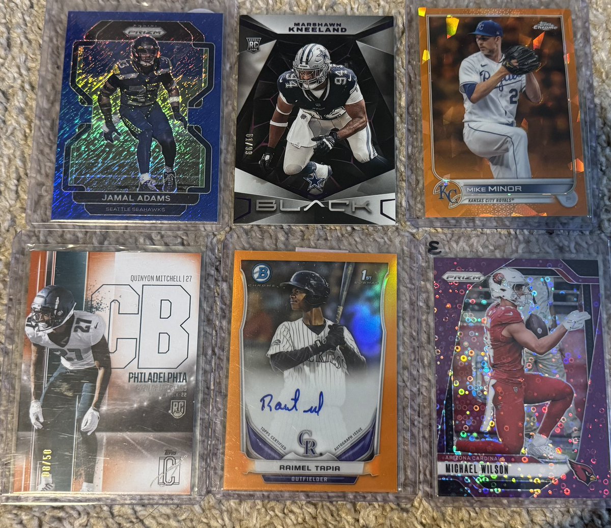RyanLCards's tweet photo. $5 each or all for $25
Adams /25, Kneeland /99, Minor /25, Mitchell /50, Tapia /25, Wilson /49
$5 shipping BMWT #RLStacks https://t.co/DrXgc4NyGi