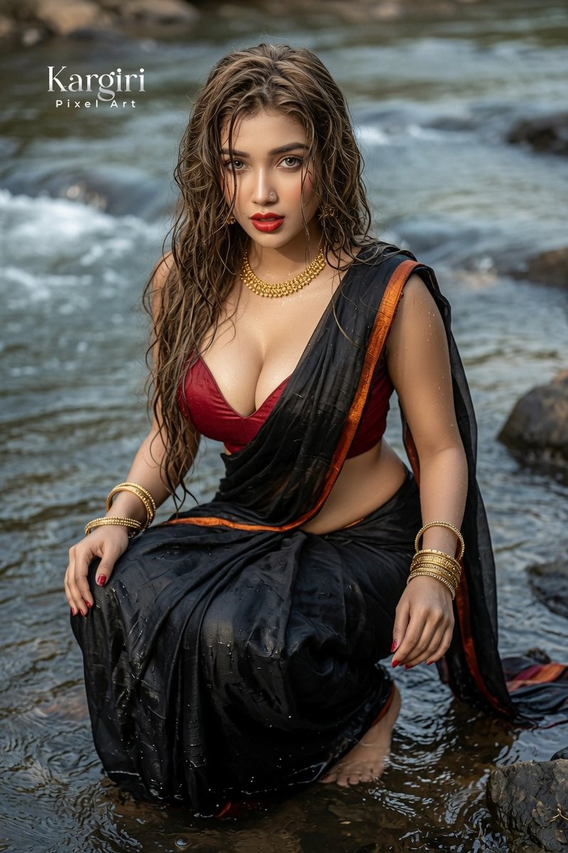 Actresshub11's tweet photo. A curvy Bengali beauty wrapped in a wet black organza saree, intense gaze that stops time. River rocks, cascading wet hair, and pure seduction.
Monsoon dreams hit different.
#WetSaree #BengaliBeauty #SareeVibes #RiverSiren #IndianGlam #MonsoonMagic #DesiDrip #Cinematic #toxic https://t.co/fFCMK5XOtf