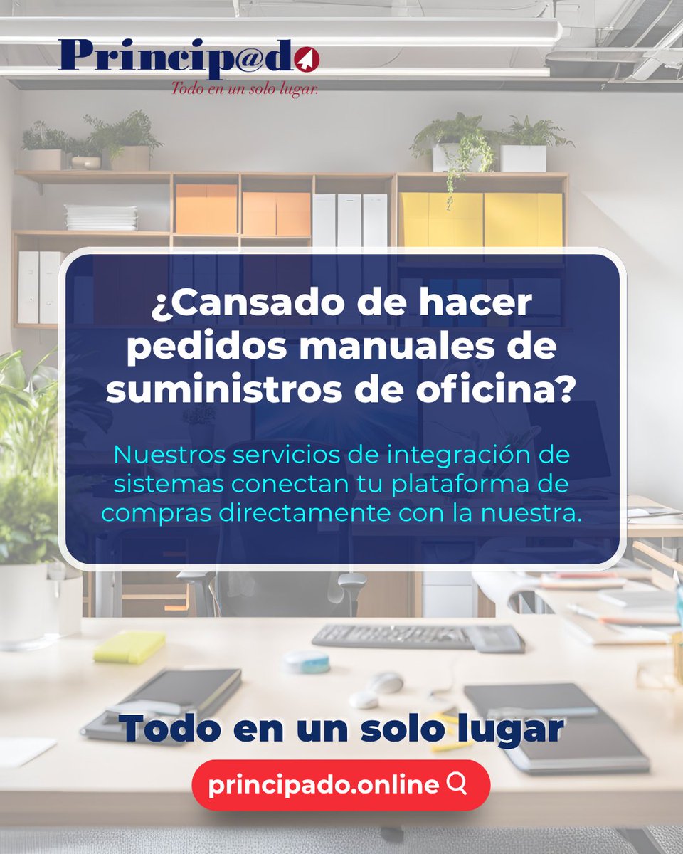 PrincipadoMx's tweet photo. En Principado, eliminamos la fricción de tus compras corporativas. Gracias a nuestra tecnología de integración de sistemas. Adiós al proceso manual, menos errores, más control, todo lo que tu empresa necesita con un solo click.  #todoenunsololugar https://t.co/IkvVLD055f https://t.co/n9kBykbWzG
