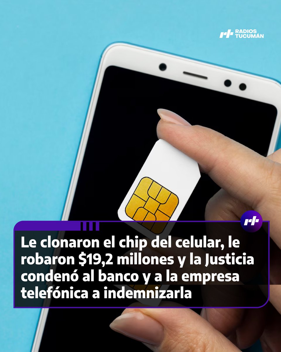 radiostucumanok's tweet photo. 📱 Le clonaron el chip del celular mediante un "SIM Swapping", le robaron $19,2 millones y la Justicia condenó a Movistar y al Banco Galicia a indemnizarla por fallas en los controles de seguridad.
#SIMSwapping #EstafaVirtual #Justicia #Argentina https://t.co/9xefK6vXHO