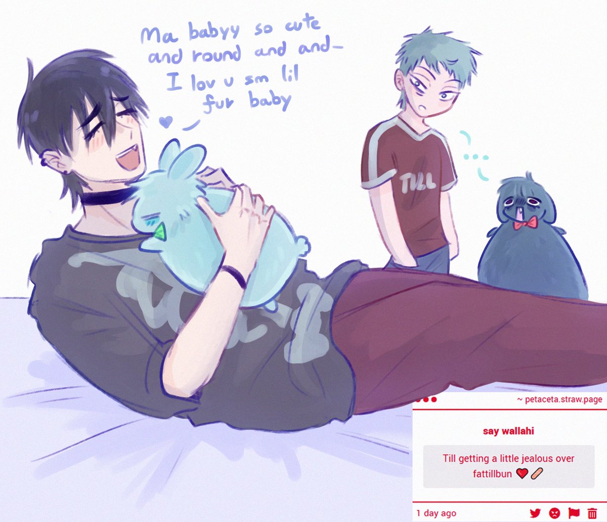 EvilPetaceta's tweet photo. Bro is jealous of a bunny 💔
#alnst #ivantill #ibannylove https://t.co/OTMcRg8hCi