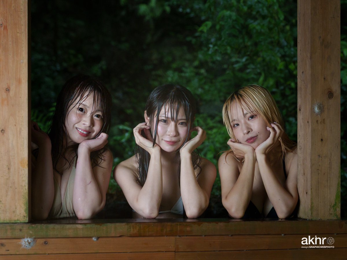 akihiramoto's tweet photo. Sat, Jun 20, 2026 @ 多度峡天然プール「Get wet 1/X」 #TOPSEE撮影会 #ゆうみ さん #葉月すみれ さん #amu さん #アルファホビー部 https://t.co/YmesgPhHMJ