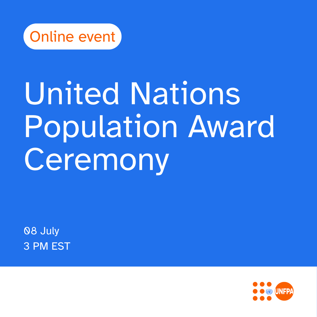 UNFPA's tweet photo. 📢 HAPPENING NOW!

Join @UNFPA for this year’s @UN Population Award Ceremony honoring the special laureates.

📺 Watch live: https://t.co/XAnsJRhLlZ 

#UNPopulation #UNPopAward https://t.co/BEAHLgMzjT