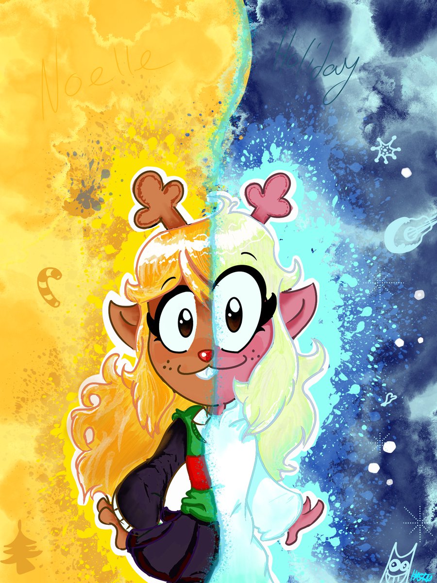 SeeuSooni08's tweet photo. #deltarune #deltarunenoelle 
Noelle Holiday from Deltarune, both forms!!! 🦌❄️ https://t.co/fFFIRqEnkD