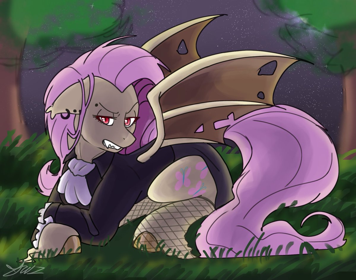 JupiterrWuz's tweet photo. Some FlutterBat,

 liked doing the 
background on this one #fluttershy
#mlp #flutterbat https://t.co/7JVIYNeXmI