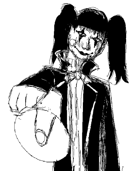 ShazzyKay_'s tweet photo. My partner showed me this one animation from 1998 called "Bingo the clown" and I've been obsessed with the Harlequin but I've seen pretty much no one talk about her. I drew a little mspaint sketch of her. I might do a finished piece of her sometime soon because she's so cool! https://t.co/c3dvucDygJ
