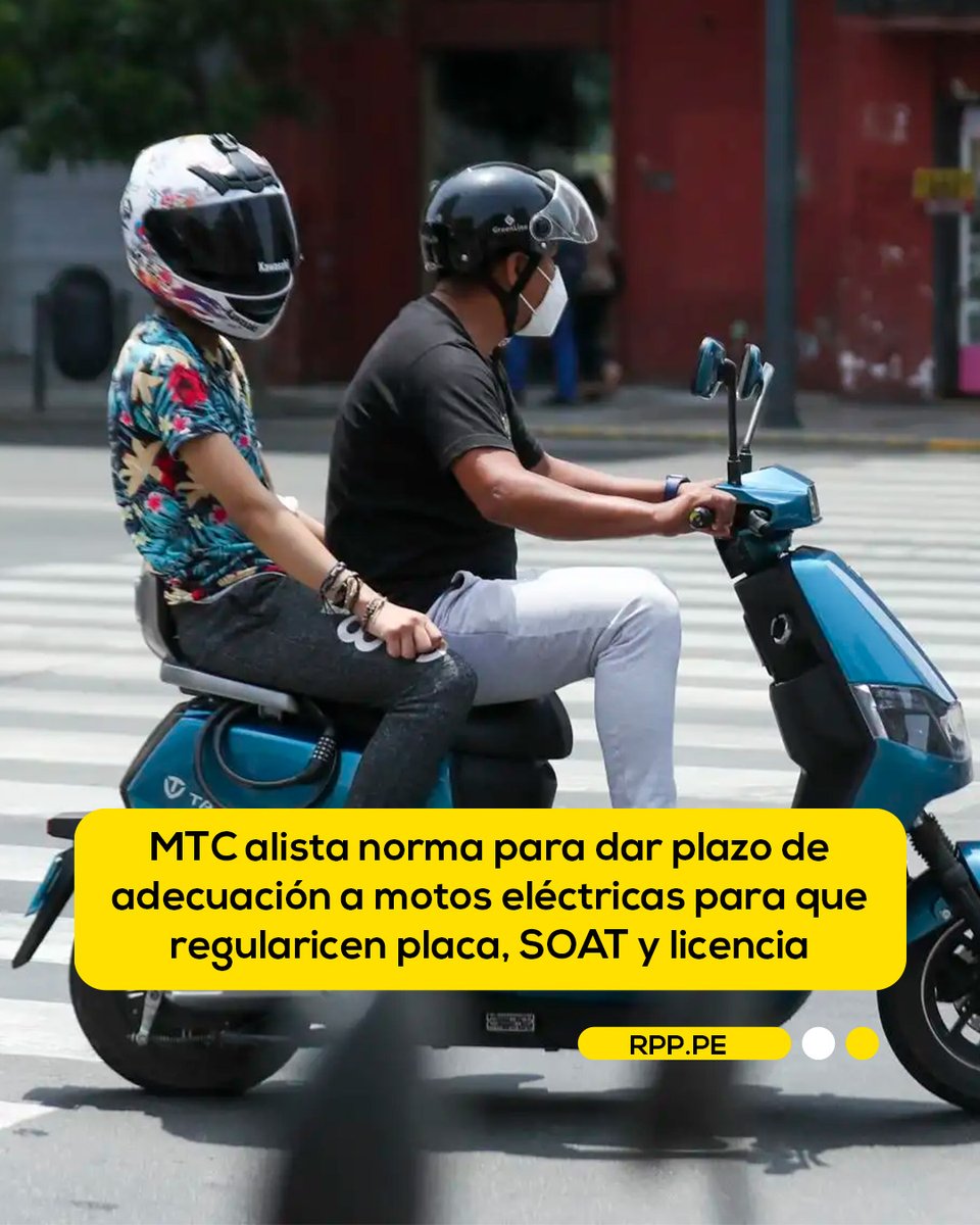 RPPNoticias's tweet photo. 🚨 La fiscalización con sanciones anunciada por la Policía Nacional del Perú (PNP) para las motos eléctricas a partir del próximo 2 de agosto puso contra las cuerdas a usuarios y comercializadores. La principal duda giraba en torno a si estos vehículos que suman 150 mil y han tenido un crecimiento explosivo en el país, recién deberán contar con placa de rodaje, SOAT y licencia de conducir o si esas obligaciones ya existían.

➡️ Más información en https://t.co/2fG5AOY3HH