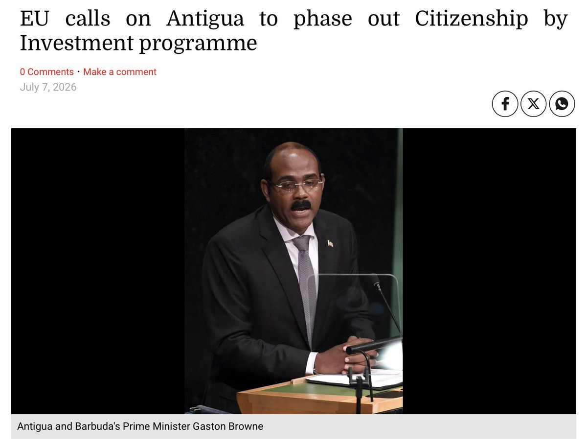 AmbJPCarteron's tweet photo. La fin de la Citoyenneté par investissement : acheter un passeport c’est désormais jouer au casino…
#CBI #citizenship
Le marché des programmes de #citoyenneté par #investissement connaît une croissance spectaculaire. Contre de l’argent, des États offrent un #passeport à des personnes sans lien historique, familial, culturel ou résidentiel avec le pays.
C’est une vraie boutique en ligne!
L’intérêt recherché n’est pas la #nationalité, mais les avantages qu’elle procure à travers le passeport. Lorsqu’il est émis par un État bénéficiant d’une exemption de visa Schengen, il donne un accès privilégié à toute l’Europe. Acheter le passeport c’est donc acheter un visa Schengen à vie !
Cela ne pouvait plus durer.
Les institutions européennes n’acceptent plus cette commercialisation de l’accès à l’espace #Schengen. La Commission et le Parlement #européens multiplient les initiatives afin de stopper ces programmes et ont entrepris d’examiner ces accords d’exemption de #visa pour y mettre fin.
Cette évolution répond à des préoccupations de #sécurité. Les États qui commercialisent ces programmes n’ont pas les moyens nécessaires pour effectuer des contrôles approfondis sur les candidats. Des personnes poursuivies par la justice, des individus cherchant à dissimuler leurs avoirs, changer d’identité ou contourner des #sanctions internationales utilisent ces passeports pour acquérir une nouvelle identité et faciliter leurs déplacements.
Des lors, considérer l’achat d’une citoyenneté comme un investissement durable n’est pas sérieux. D’abord ce genre de passeport, de plus en plus connu, attire plus l’attention qu’il ne fluidifie les voyages…
Mais la valeur de ces passeports repose uniquement sur les facilités d’accès à l’espace Schengen. Or celles-ci vont être très vite remises en cause, l’Union européenne poursuivant le durcissement actuellement engagé.
Acquérir une citoyenneté parce qu’elle permet de voyager sans visa en Europe va rapidement devenir une illusion.
Les acquéreurs auront payé un prix considérable pour un avantage qui, demain, n’existera plus. Du vent.