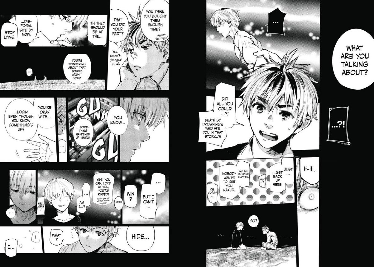 Aleczandxr's tweet photo. I've been saying this throughout this entire arc but this may be the best Tokyo Ghoul chapter. In the conversation for it at the very least. I love Hide and Kaneki. The simplicity, the love, and Kaneki has tears of hope for what feels like the first time ever. https://t.co/qcHbrVc4lG