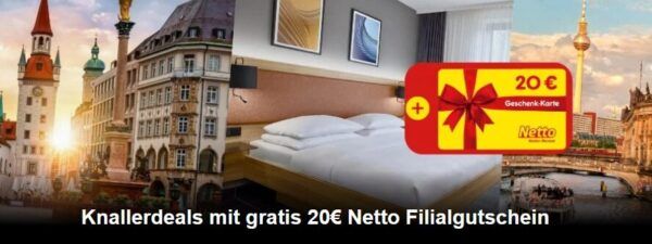 MonsterDealz's tweet photo. 🏨 Kurztrip-Deal: Animod Hotelgutscheine ab 49€ für 2 Pers. im DZ inkl. Frühstück + 20€ Netto-Filialgutschein gratis! Perfekt für Berlin, Prag & Co. ✈️🥐 https://t.co/AcV13F1cD4 #ReiseDeal #Hotel #Netto #Kurztrip https://t.co/pOELjWorH0