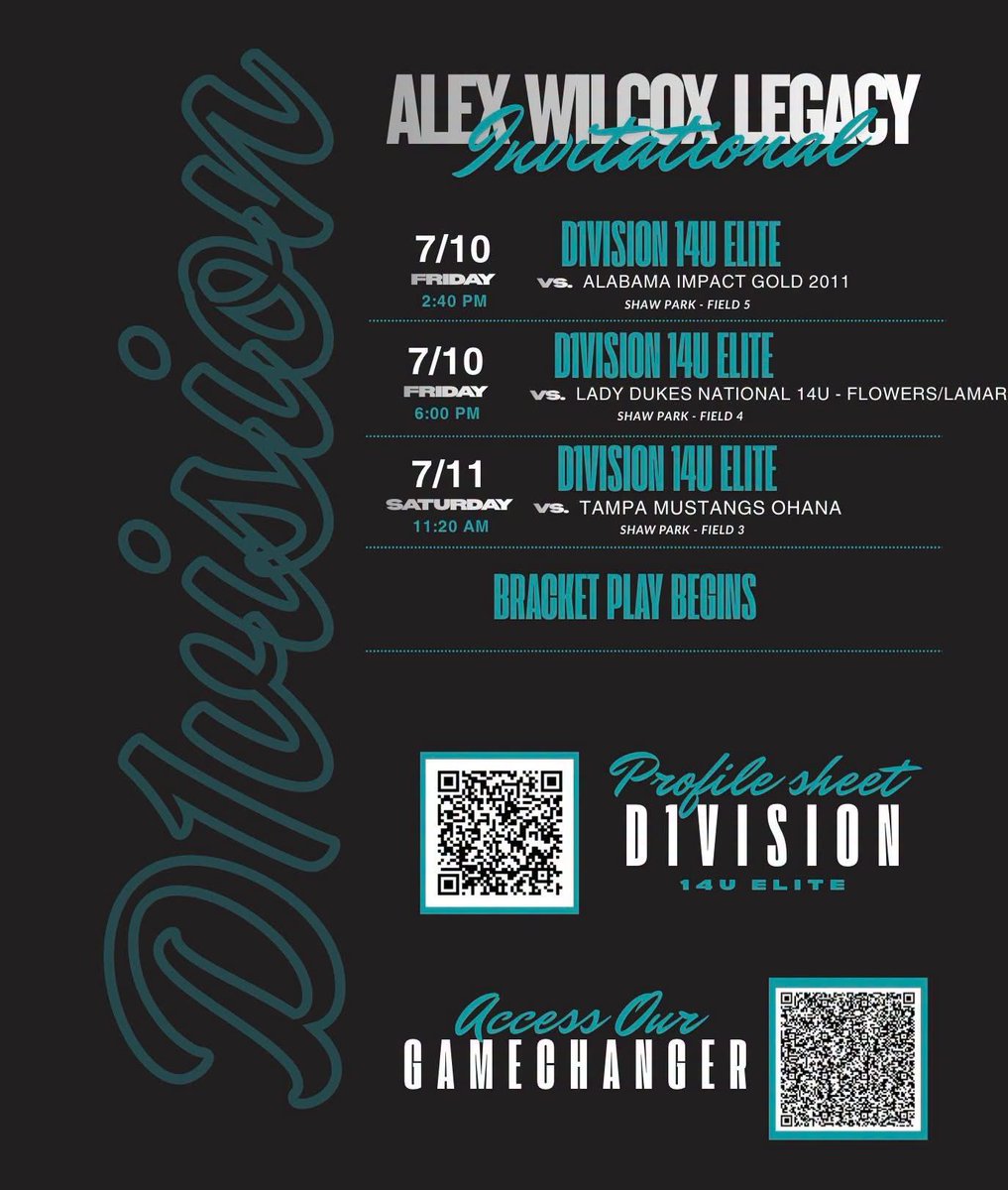 KacySheffield10's tweet photo. Schedule drop for this weekends Alex Wilcox Legacy Invitational. I am looking forward to being with my teammates and yet again, battling it out with some of the best teams across the country. 

Let’s go @D1Vision_Elite 

@legacyshowcase1 @d1vision_sb  @dkbandy07 @Coach_Cj_Simons @DJSanders37 @LindsayFico @AnnaShelnutt @ashleighhmclean @kellyhorne31  @e_newellcoach @Coach_India_C @defo25 @HolliMitchell8  @_GSWSoftball  @UWGSoftball @kayleeallen88 @BradHuskisson  @AUG_Softball @11BWade @CoachPerkinsSB @GCSU_Softball @ccgasoftball @TAESoftball @hollomant @TinaWiley03 @mrsmobro @traindksa @robyn_bales @CoachJessStrong 
@DrDotRichardson @coachkelsid @CoachJordanSB @Coach_A_Mo @JAXCoachE @CoachKuhlmeyer @EKinberger @megdcurry @UGACoachTony @BrookeOHair3 @coachmere_16 @JeffConrad10 @Acozart44 @GarrettSkelton5 @SBRRetweets @SoftballAmerica @D1Softball @LineDsoftball @ExtraInningSB