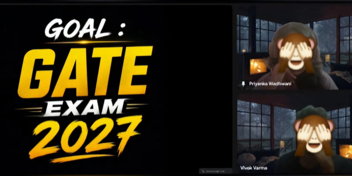 VivekVerma18_'s tweet photo. The countdown begins. ⏳
After experiencing GATE 2026, we know exactly what it takes.
Joining me on this journey: @also_priyanka
From tomorrow we'll document our GATE 2027 preparation every single day study sessions, mistakes, strategies, and progress.
#GATECSE #IIT #GRIND https://t.co/Pu4WtJ2EG6
