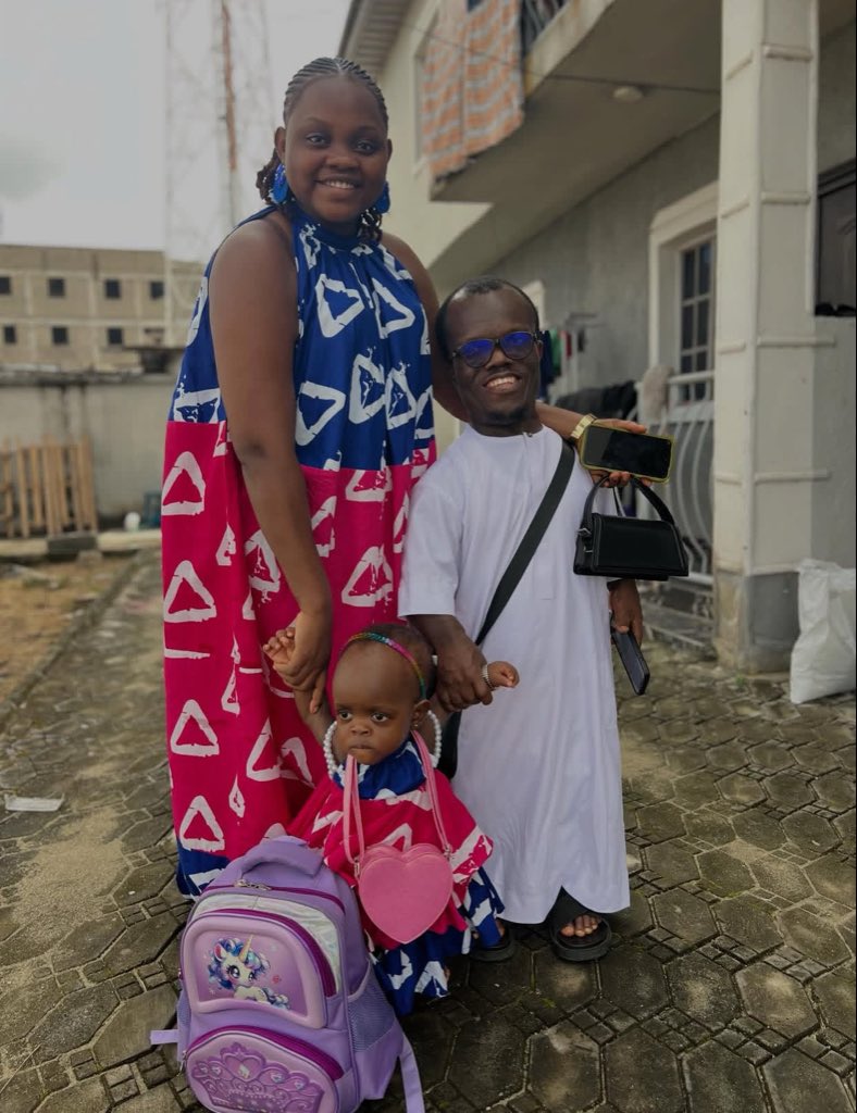 JustEniola01's tweet photo. Nkubi has dwarfism. When his wife got pregnant two years ago, they got some backlashes for reproducing, knowing that dwarfism can be hereditary.

Their doctors told them before they had their baby that she is likely going to have the same traits as her father, but they went ahead with the pregnancy and gave birth to Soromtochukwu.

Vivian Nkubi is currently pregnant again.

What are your thoughts on this ?