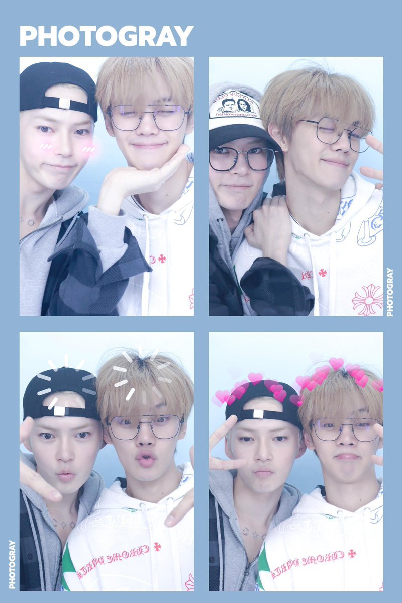 a2bzb1's tweet photo. thinking about how gyuvin said he takes photobooth pics with hanbin every time they meet but they probably can't share them due to restrictions 💔 oh my 2binz i miss when you were able to be loud about your love for each other https://t.co/2P4GXri05P
